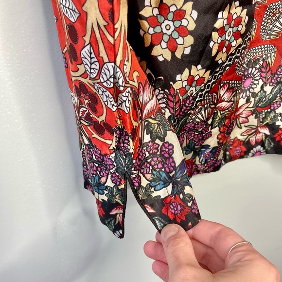 Johnny Was NWT Moa Kabelo Habutai Printed Silk Tunic Boho Mini Shift Dress XS - Picture 11 of 14